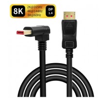 Displayport - DisplayPort угловой кабель версии 1,4 с поддержкой 8K 60 Hz и 4K 144 Hz длина 1,8 метра