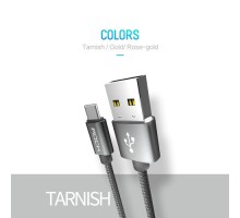 USB Type C 3A 3,0 кабель ROCK для быстрой зарядки длина 20 см, 1м, 2 метра