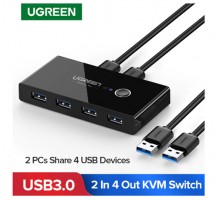 USB 3.0 хаб свитч коммутатор KVM для 2 компьютеров Ugreen 